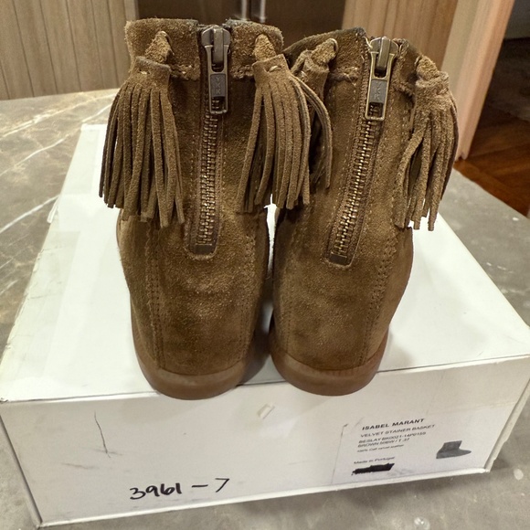 Isabel Marant Beslay Suede Tassel Wedge Ankle Boot, 37 - Picture 5 of 13